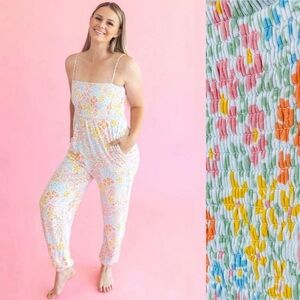 Posh Peanut | Zenni Sleeveless Smocked Jumpsuit, Like New, Large